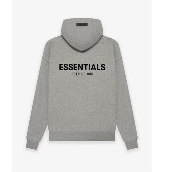 Fear of God Essentials  FOG Essentials Flocked Hoodie Dark Oatmeal - Picture 1 of 15